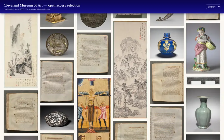 La même collection, plus bas dans la page : la mosaïque se poursuit sans rupture.